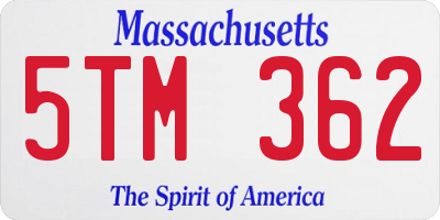 MA license plate 5TM362