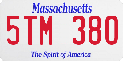 MA license plate 5TM380