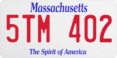 MA license plate 5TM402