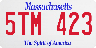 MA license plate 5TM423