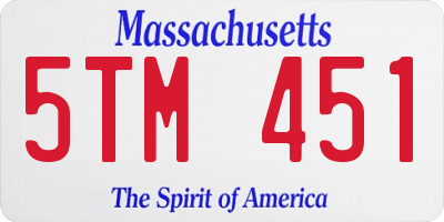 MA license plate 5TM451