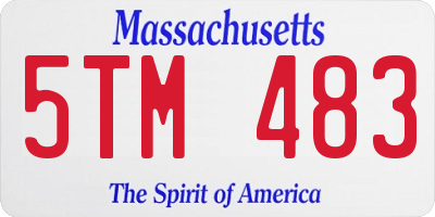 MA license plate 5TM483