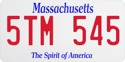 MA license plate 5TM545