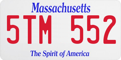 MA license plate 5TM552