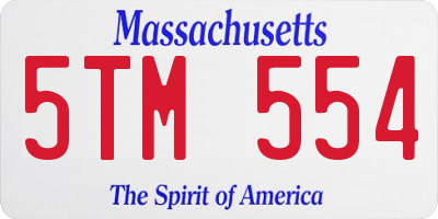 MA license plate 5TM554