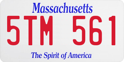 MA license plate 5TM561