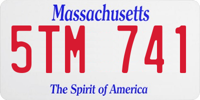 MA license plate 5TM741