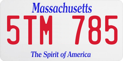 MA license plate 5TM785