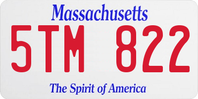MA license plate 5TM822