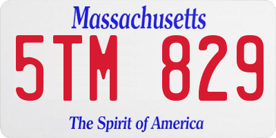 MA license plate 5TM829