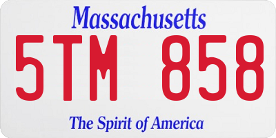 MA license plate 5TM858