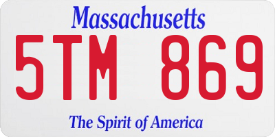 MA license plate 5TM869