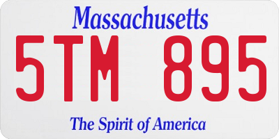 MA license plate 5TM895