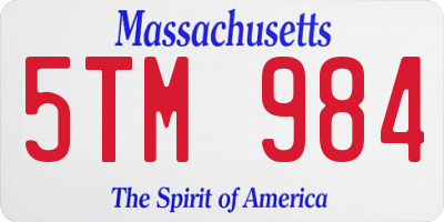 MA license plate 5TM984