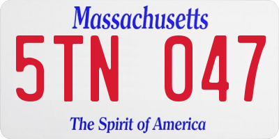 MA license plate 5TN047