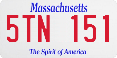 MA license plate 5TN151