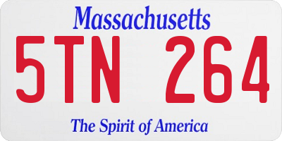 MA license plate 5TN264