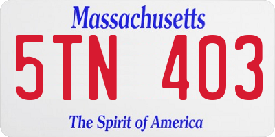 MA license plate 5TN403