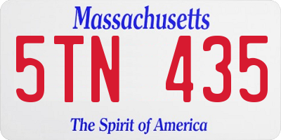 MA license plate 5TN435