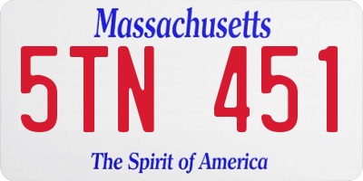 MA license plate 5TN451