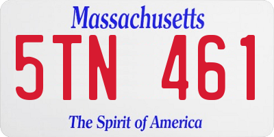 MA license plate 5TN461