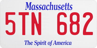 MA license plate 5TN682
