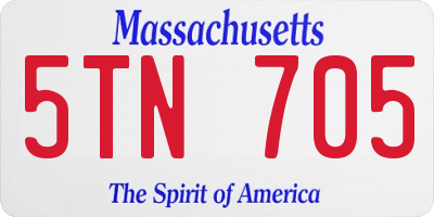MA license plate 5TN705
