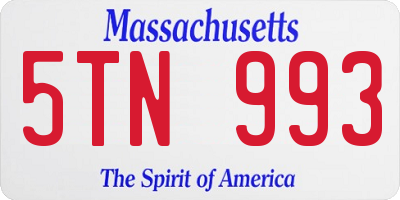 MA license plate 5TN993