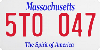 MA license plate 5TO047