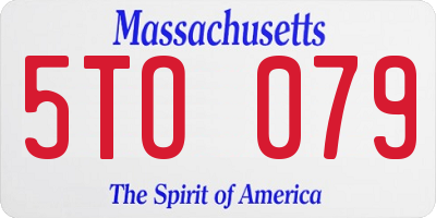 MA license plate 5TO079