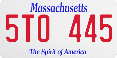 MA license plate 5TO445