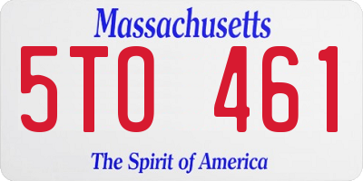 MA license plate 5TO461