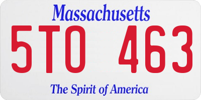 MA license plate 5TO463