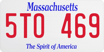 MA license plate 5TO469