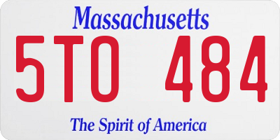 MA license plate 5TO484