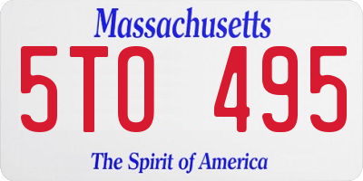 MA license plate 5TO495