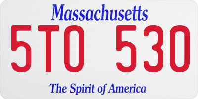 MA license plate 5TO530