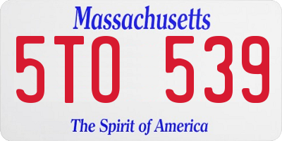 MA license plate 5TO539