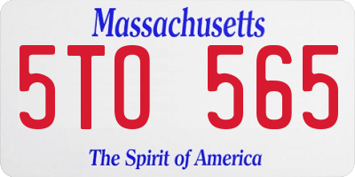 MA license plate 5TO565