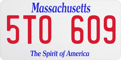 MA license plate 5TO609