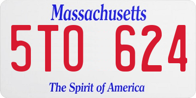 MA license plate 5TO624
