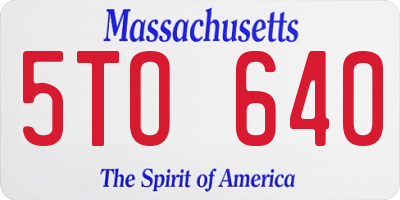 MA license plate 5TO640