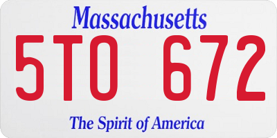 MA license plate 5TO672