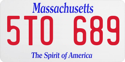 MA license plate 5TO689