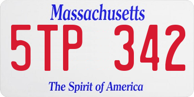 MA license plate 5TP342