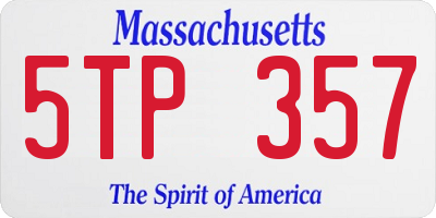 MA license plate 5TP357