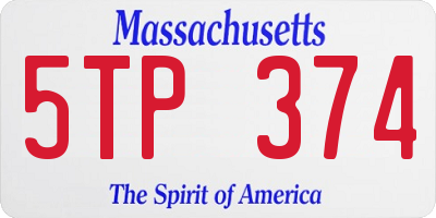 MA license plate 5TP374