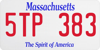 MA license plate 5TP383