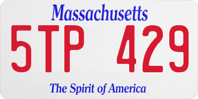 MA license plate 5TP429