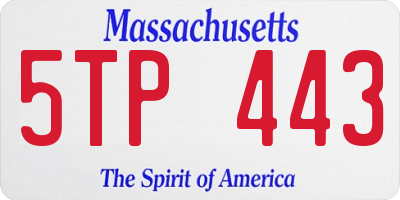 MA license plate 5TP443